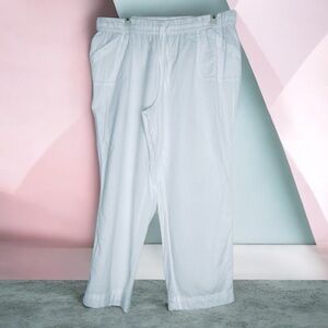 Bay Studio Plus Size White Linen Pants elastic drawstring waistband Size 2X